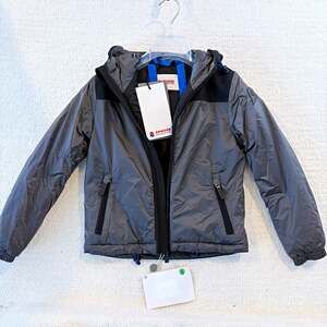 Invicta Icon Boys Hooded Puffer Jacket Gray/Black Full Zip Insulated 7-8Y